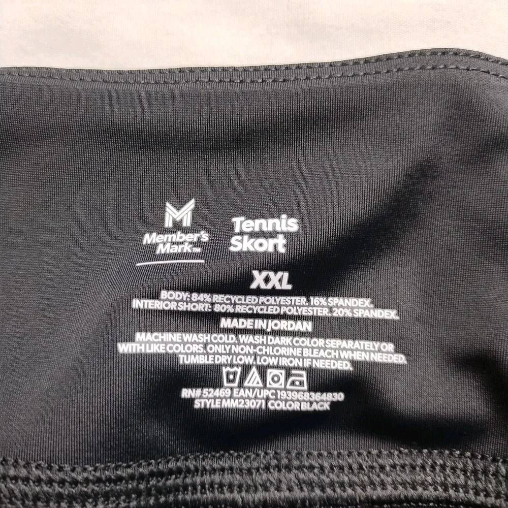 Member's Mark‎ Tennis Skort Women's XXL Black Pleated Skirt Shorts & Pockets NEW